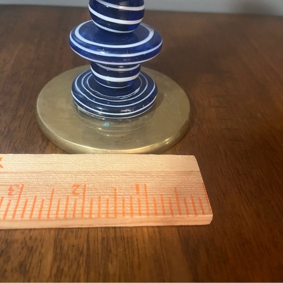 Vintage brass and glass candle holder. Made in India. - Picture 9 of 10